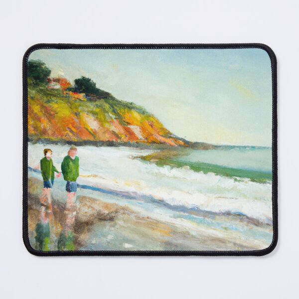 Item preview, Oil painting of a couple walking on the shore designed and sold by GlowtalkDesign.