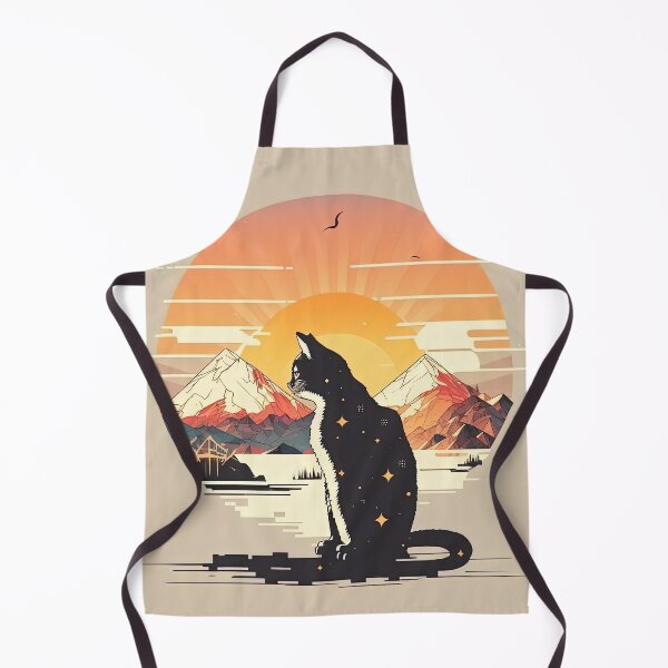 Artikelvorschau, Katze, die den Sonnenuntergang betrachtet entworfen und verkauft von Chillapy.