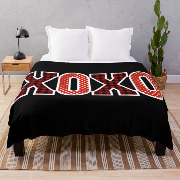 Item preview, Hugs and Kisses XOXO Valentine Love Red on Black designed and sold by Gsallicat.