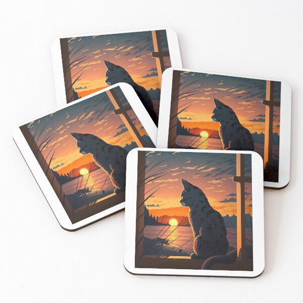 Item preview, cat looking at sunset designed and sold by Azhastor.