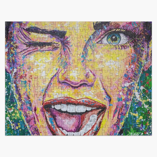 Portrait Art abstrait Peinture acrylique Clin d'œil Puzzle