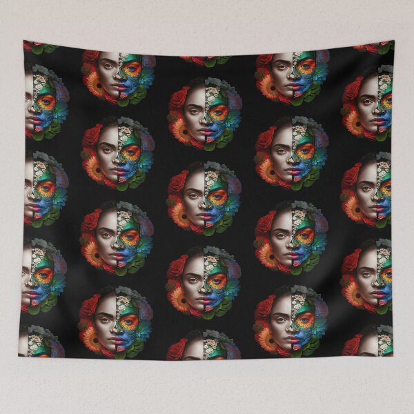 Item preview, Floral face kahlo motif 9 designed and sold by Christolamber.