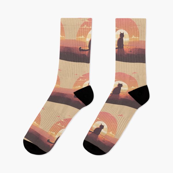 Item preview, cat looking at sunset designed and sold by Chillapy.