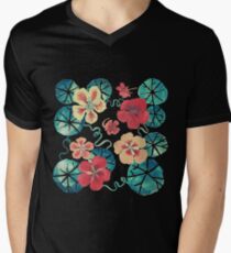 Watercolor Nasturtiums: In the Still of the Night Men's V-Neck T-Shirt