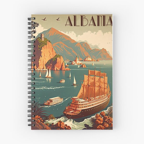 Item preview, Albania Coastline Vintage Travel Art Poster designed and sold by OldTravelArt.