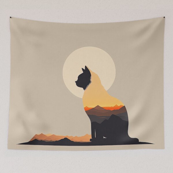 Item preview, cat looking at sunset designed and sold by Chillapy.