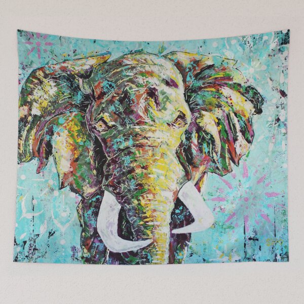 Item preview, Elephant Animal painting Abstract art Contemporary art designed and sold by Silke Host.