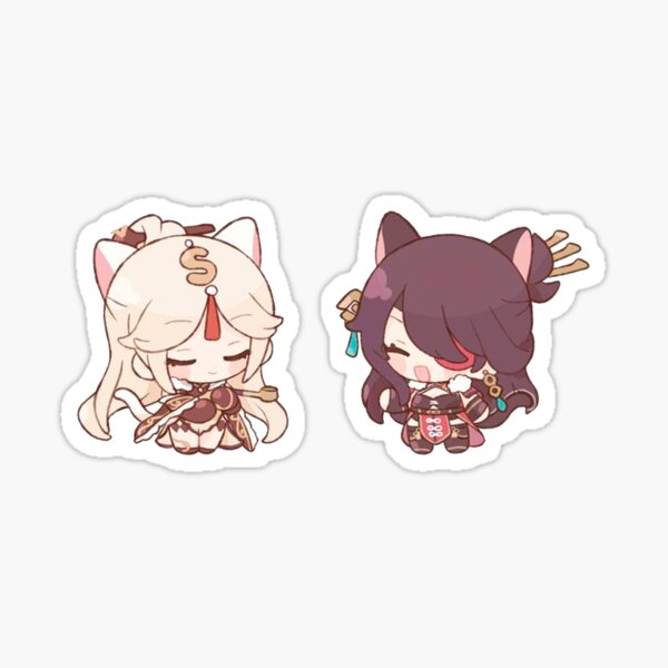 Item preview, Beidou Ningguang Couple Chibi Kawaii - Genshin Impact designed and sold by Sara2806.