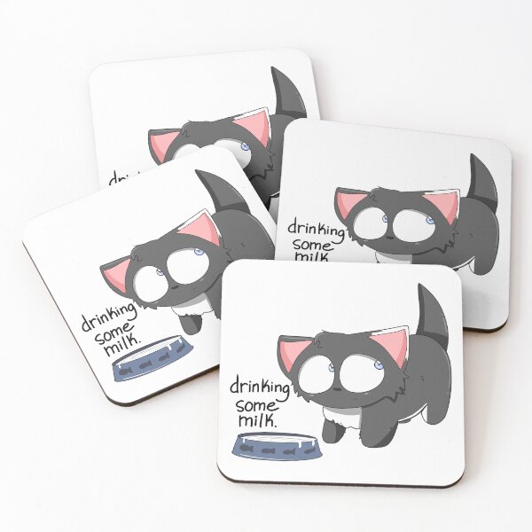 Item preview, a cat drinking some milk designed and sold by lililunart.