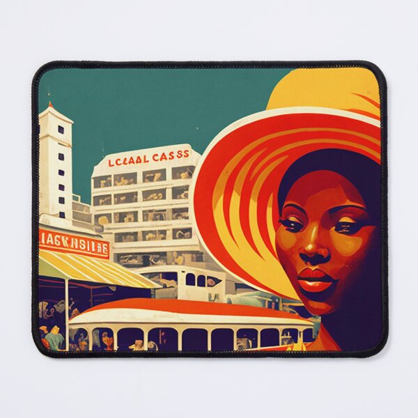 Item preview, Lagos Nigeria Woman Vintage Travel Art Poster designed and sold by OldTravelArt.