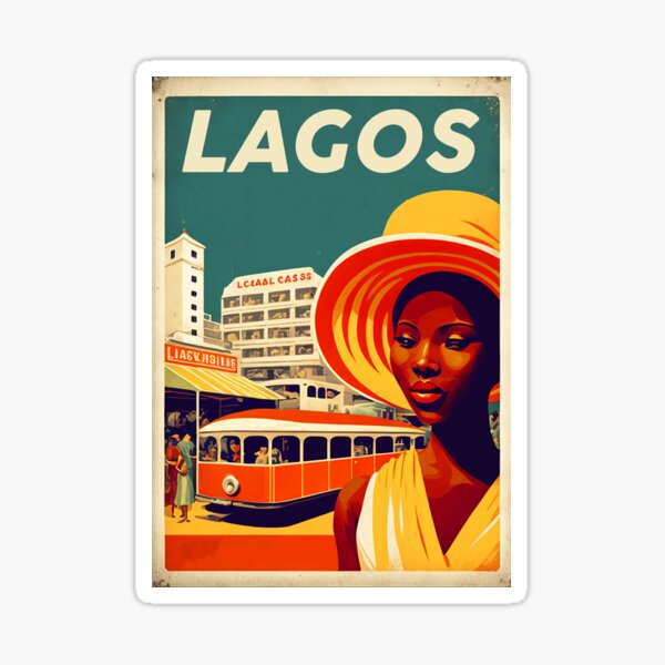 Item preview, Lagos Nigeria Woman Vintage Travel Art Poster designed and sold by OldTravelArt.