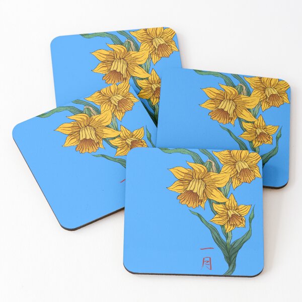 Item preview, Daffodil Japanese Japan painting horoscope january designed and sold by Kayobiart.