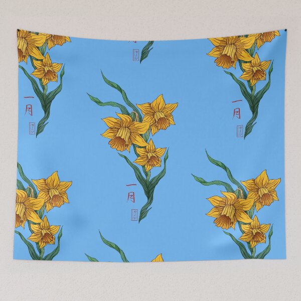 Item preview, Daffodil Japanese Japan painting horoscope january designed and sold by Kayobiart.