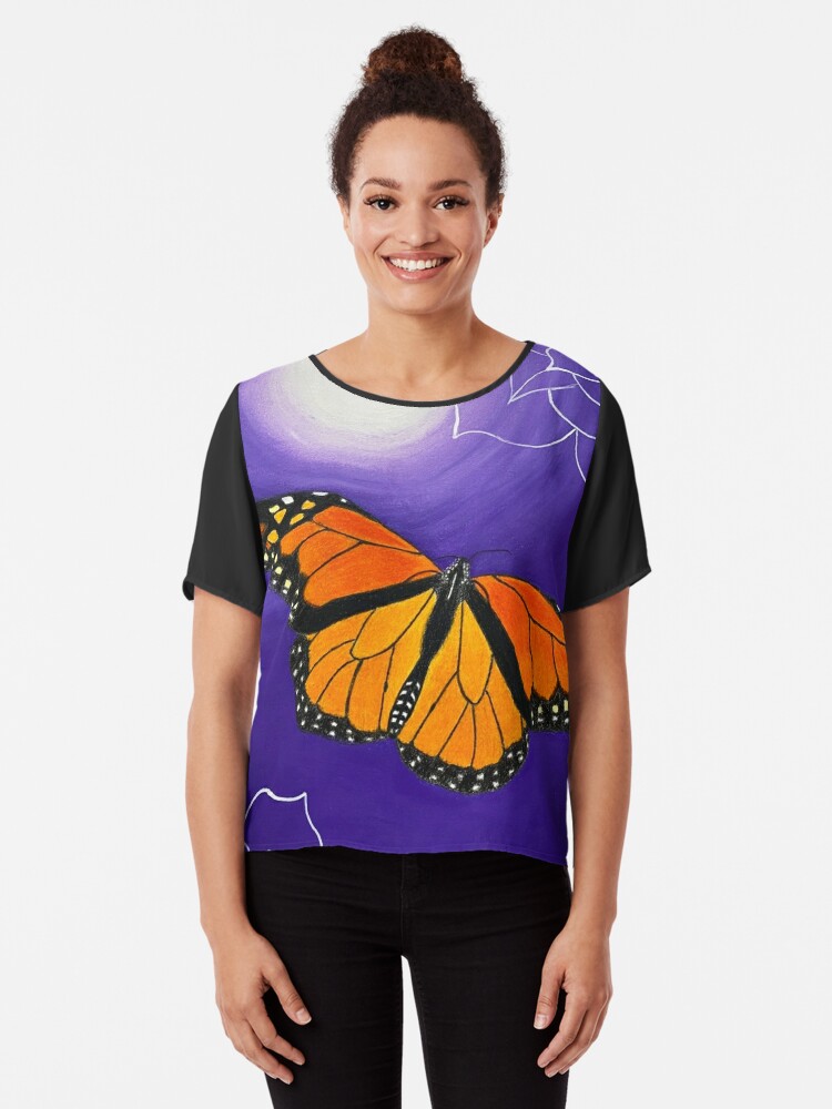Butterfly Magic Chiffon Top for Sale by Stephanie Besson