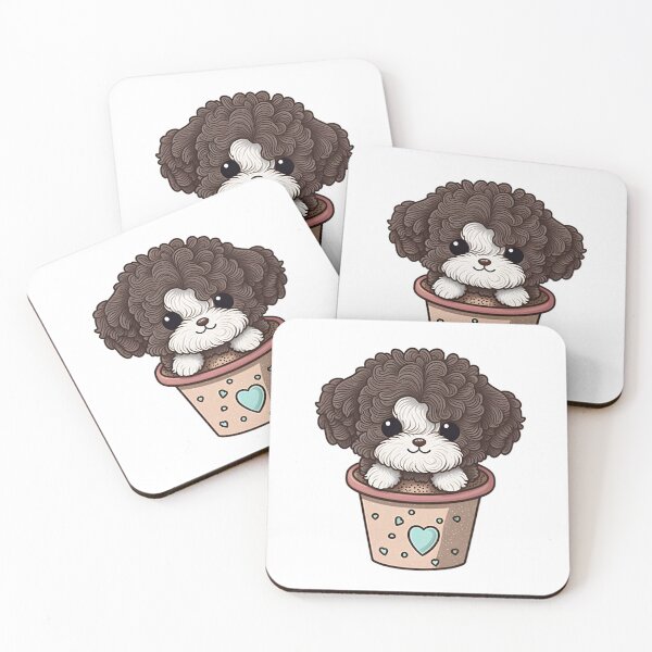 Item preview, Brown Puppuccino Flower Pot Sticker designed and sold by aznic3.
