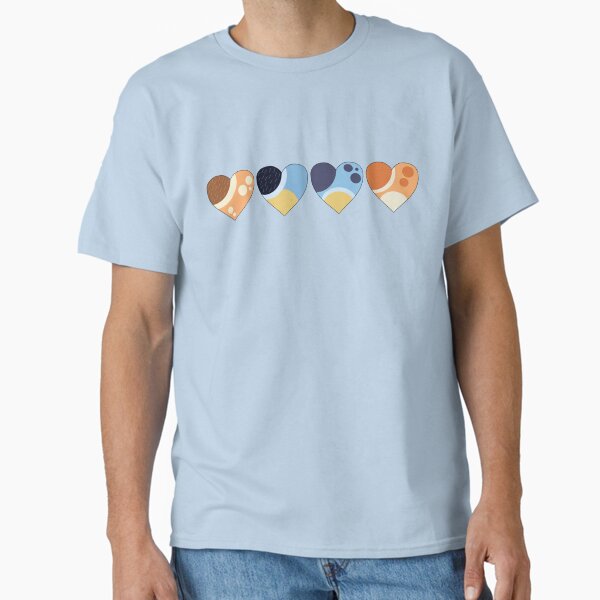 Vista previa del artículo con la obra «Corazones de amor de la familia Heeler | Corazones con paleta de colores inspirados en el azul», diseñado y vendido por DAFredette.