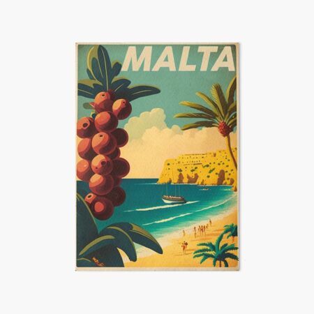 Item preview, Malta Coastline Vintage Travel Art Poster designed and sold by OldTravelArt.