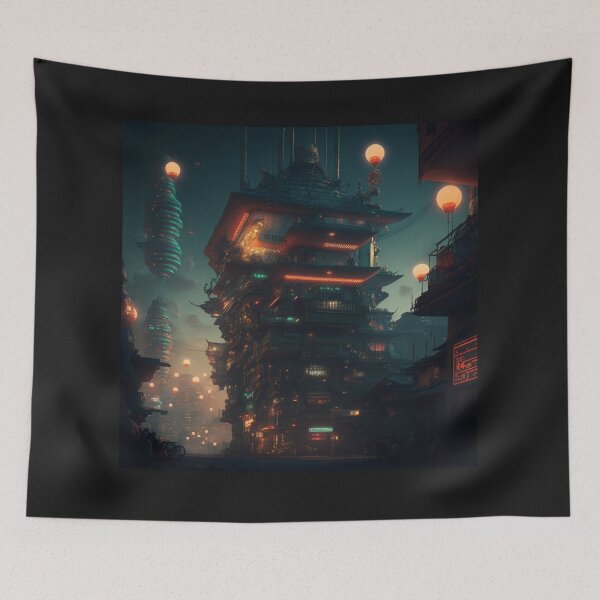 Item preview, Futuristic Fantasy Japanese City 1 designed and sold by fantasyparadise.