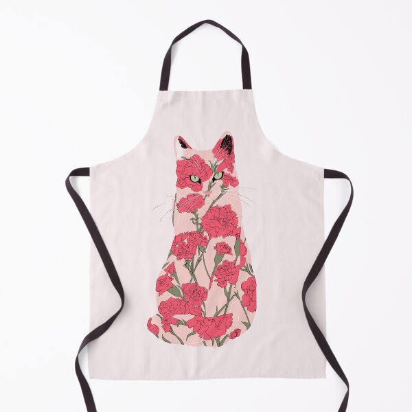 Item preview, Porcelain Cat - Pink and Red Florals designed and sold by ECMazur Art.