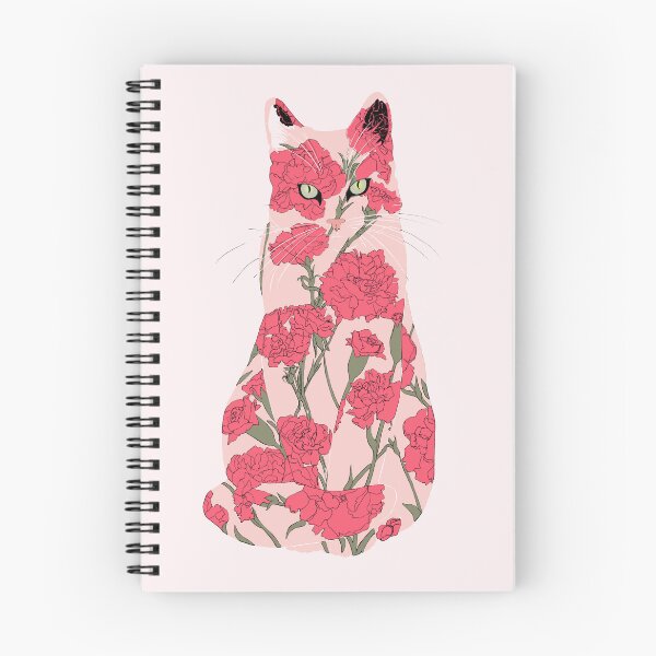 Item preview, Porcelain Cat - Pink and Red Florals designed and sold by ECMazur Art.