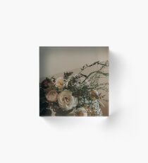Vintage Flower Acrylic Block