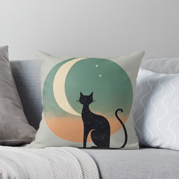 Item preview, Modern Cat and the Moon designed and sold by TheJadeCat.