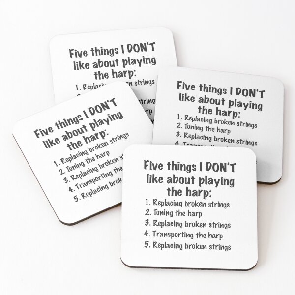 Item preview, Five Things I DON'T Like - Black designed and sold by HarpistArtist.