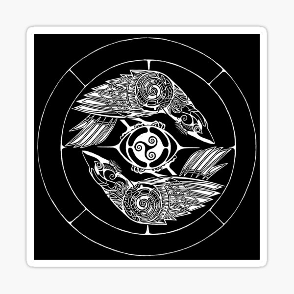 Item preview, Dual Raven over Eye Triskelion designed and sold by TalkingBeast.