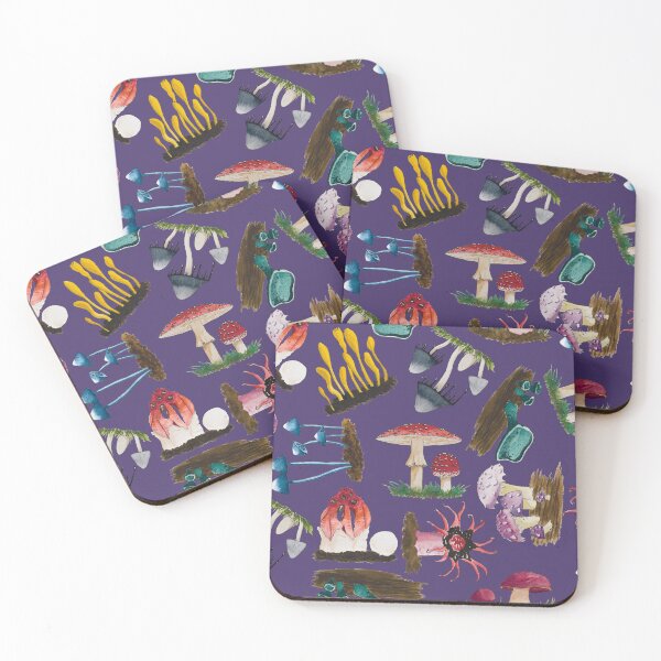 Item preview, Funky Fungus Mushroom Mix Watercolour Dark designed and sold by Nicky Rollings.