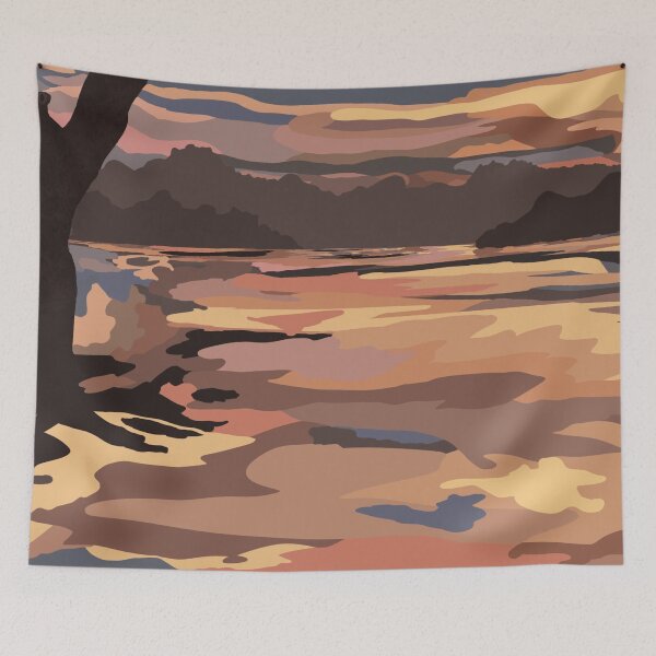Item preview, Lake Sunset Digital Impressionist Abstract Art designed and sold by Lartheviking.