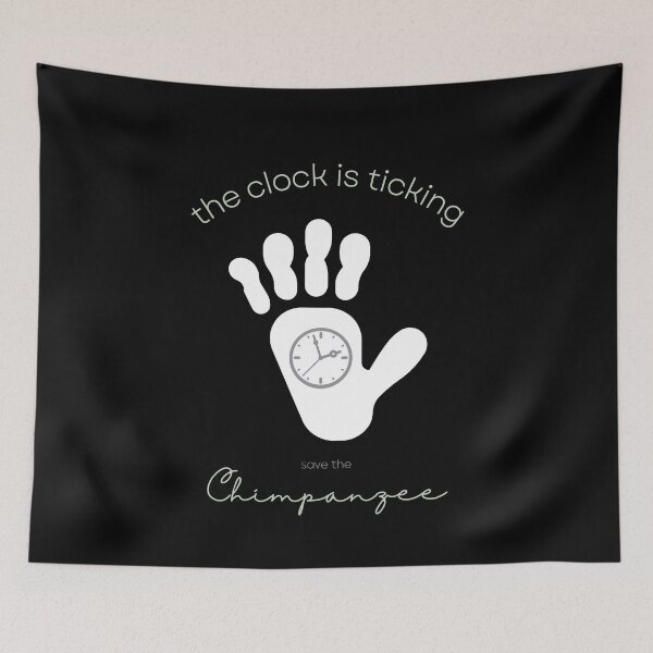 Item preview, Save The Chimpanzee The Clock is Ticking Zipper Pouch designed and sold by MagicWolfStar.