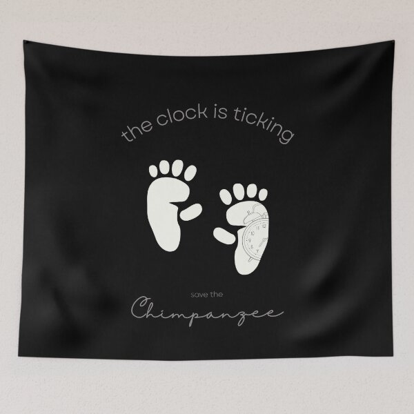 Item preview, Save The Chimpanzee The Clock is Ticking Fitted V-neck T-shirt designed and sold by MagicWolfStar.