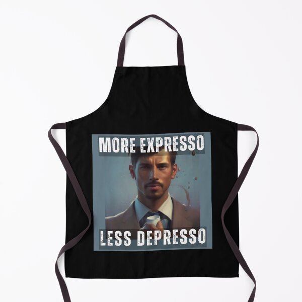 Item preview, Man with expresso cup "More Expresso, Less Depresso" designed and sold by PhotoDesignNZ.
