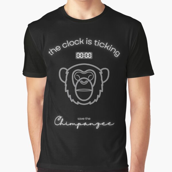Item preview, Save The Chimpanzee The Clock is Ticking Long T-shirt designed and sold by MagicWolfStar.