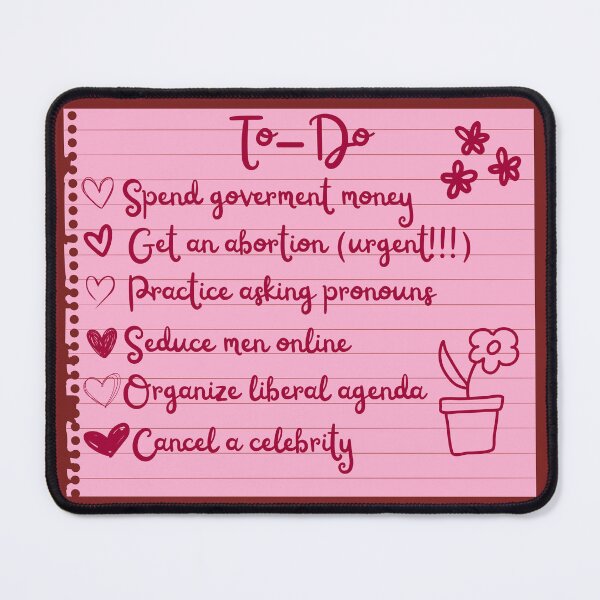 Item preview, Pink and Girly Liberal To-Do List designed and sold by Pink Ribbon.