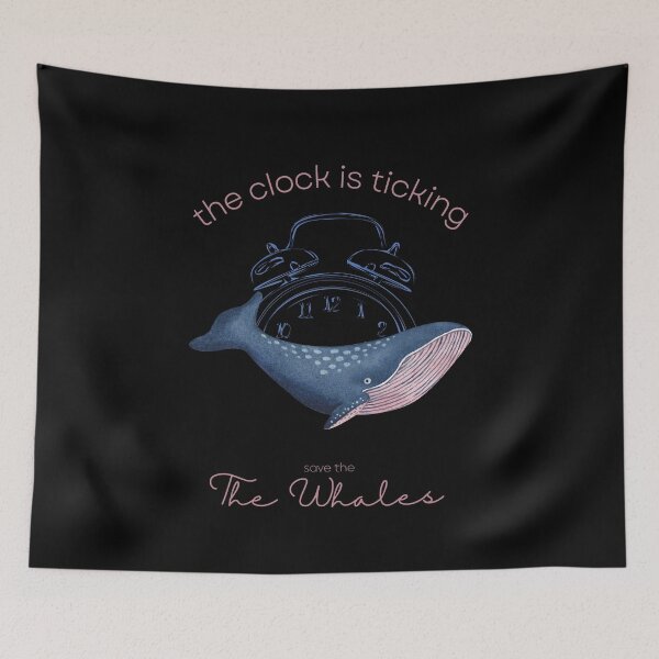 Item preview, Save All The Whales The Clock is Ticking Duvet Cover designed and sold by MagicWolfStar.