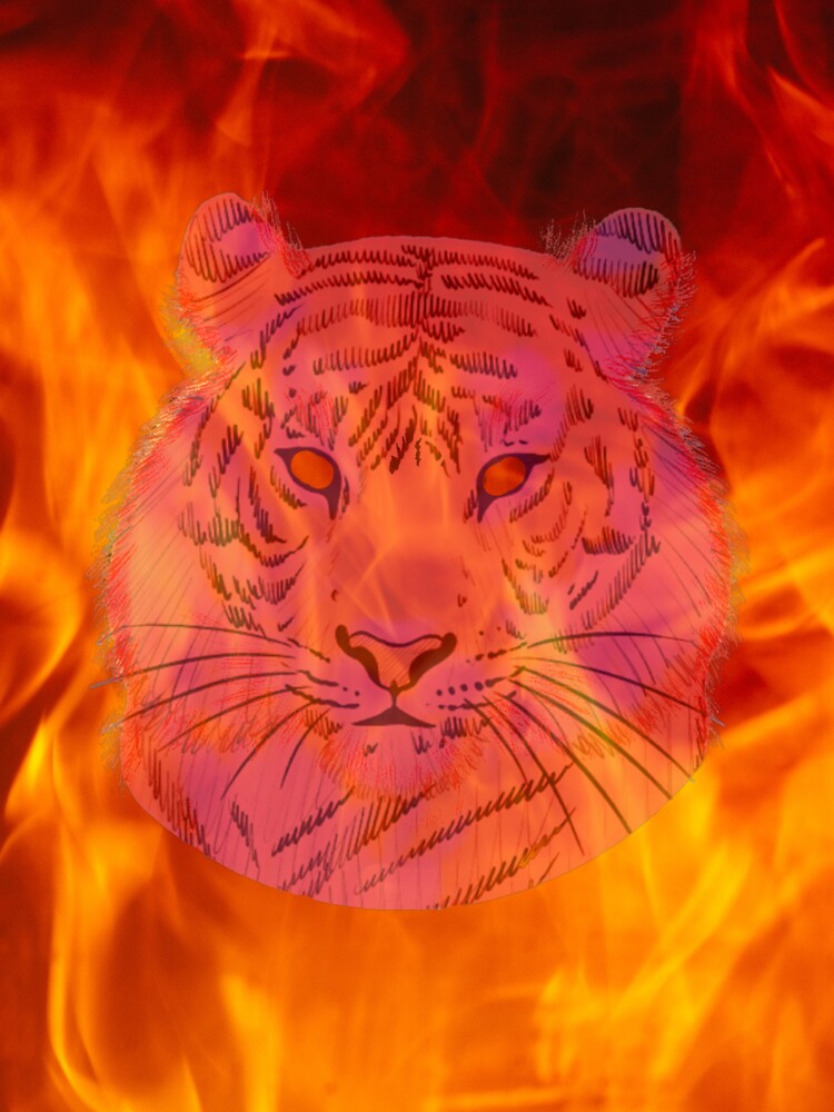 "Fire Tiger Haunting, Wild ,Fierce Design" Sticker for Sale by