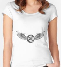 Winged Wheels emblem Women's Fitted Scoop T-Shirt