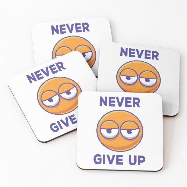 Item preview, cute emoticon quote never give up designed and sold by yhuefpe.