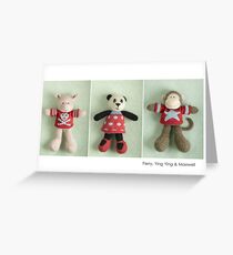red and blue Greeting Card