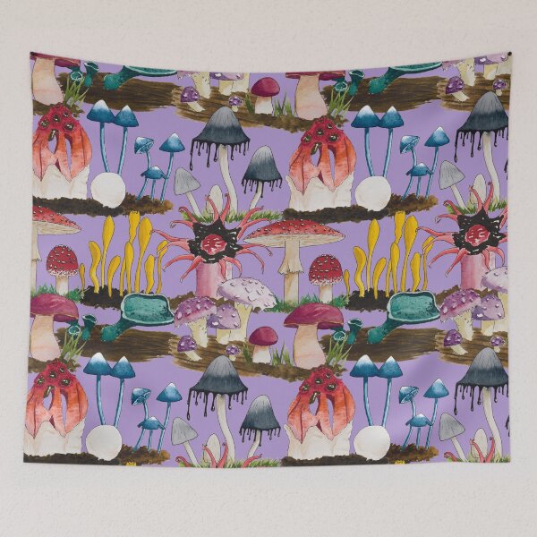 Item preview, Funky Fungus Mushroom Mash Watercolor Light designed and sold by Nicky Rollings.
