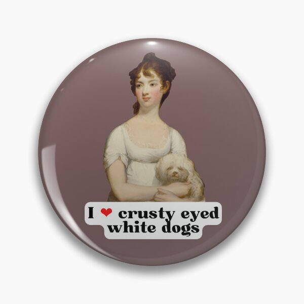 Item preview, I Love Crusty Eyed White Dogs 1800s 19th Century Painting designed and sold by MetaMiss.