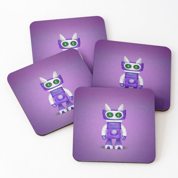 Item preview, Surreal Cute Purple Robot Cat designed and sold by FantaExpression.