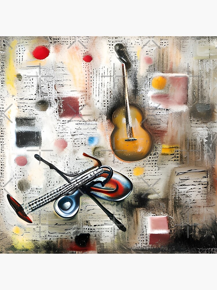 abstract guitar oil painting on canvas