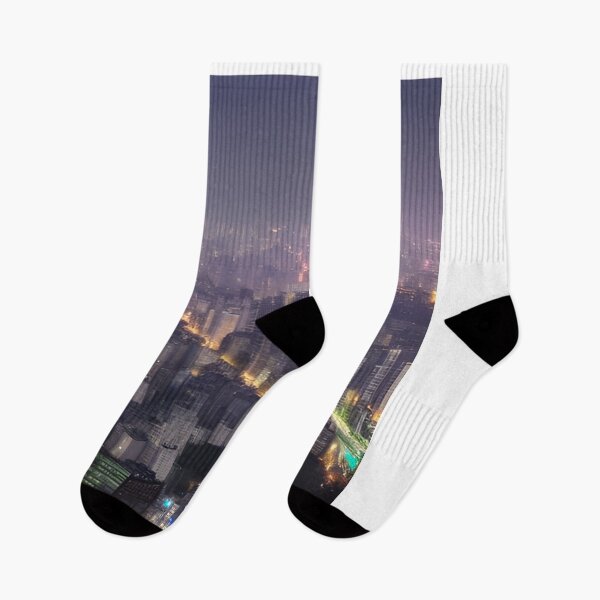 Item preview, Seoul at Night Buildings designed and sold by Places On Earth.