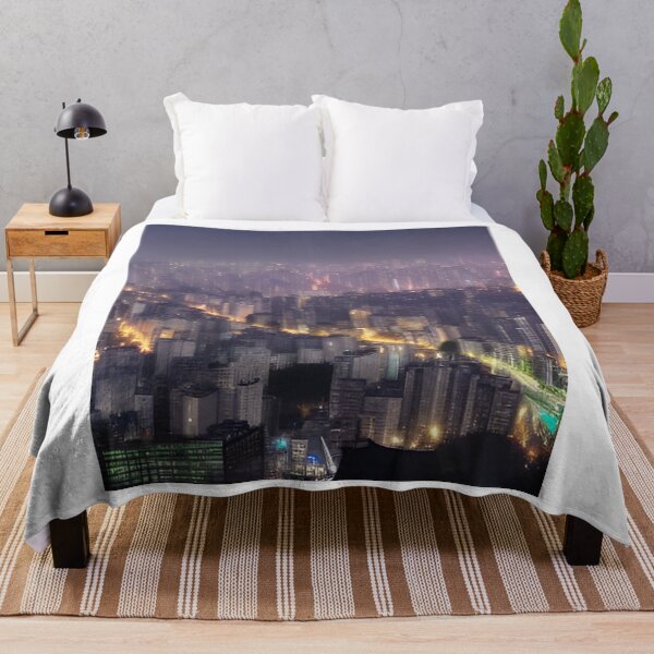 Item preview, Seoul at Night Buildings designed and sold by Places On Earth.