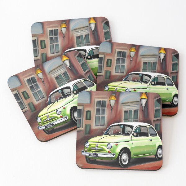 Item preview, Freedom on wheels: The carefree Italian small car, cult car 500, classic car, green and white designed and sold by pixelatedworld.