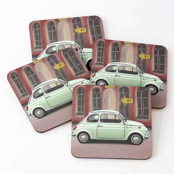 Item preview, Freedom on wheels: the carefree Italian small car, cult car 500, classic car, mint green designed and sold by pixelatedworld.