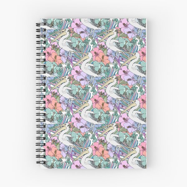 Item preview, Retro Tropical Pelican Hibiscus Summer Pattern designed and sold by Sketchbook Designs.