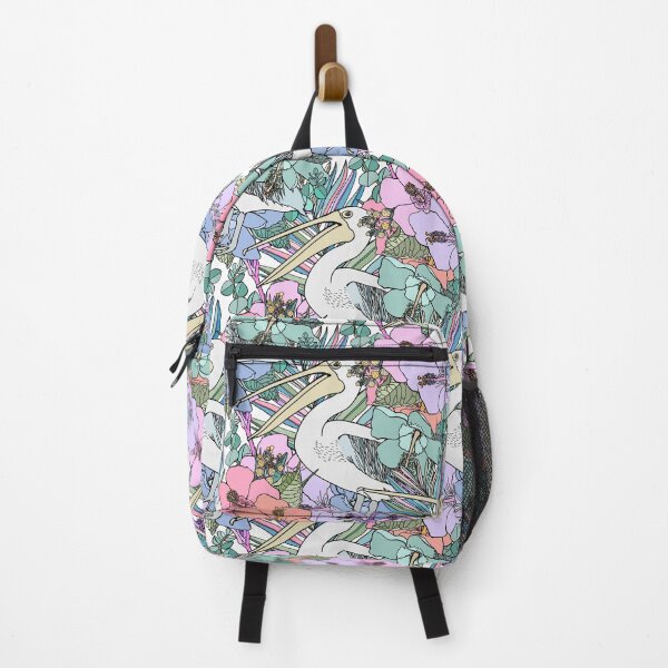 Item preview, Retro Tropical Pelican Hibiscus Summer Pattern designed and sold by Sketchbook Designs.